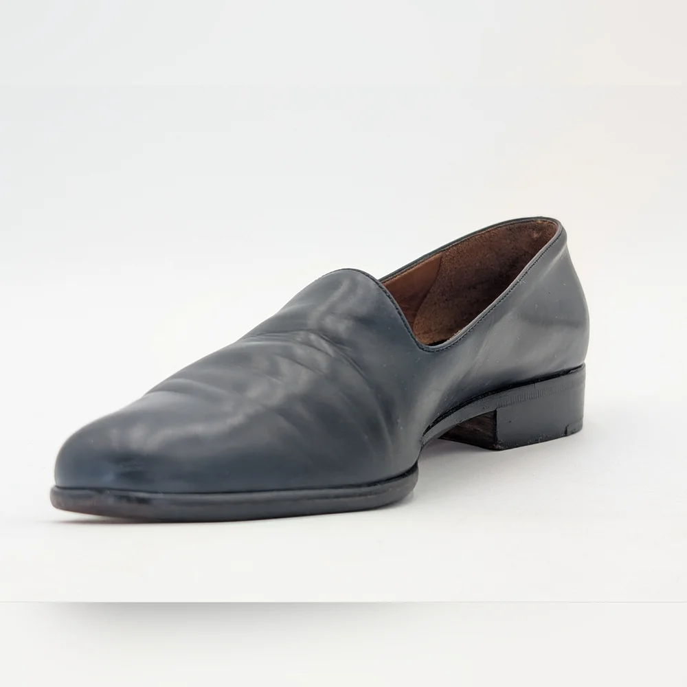 COACH Made In Italy Women's Size 6M Classic Navy Genuine Smooth Leather Loafers - Picture 4 of 17